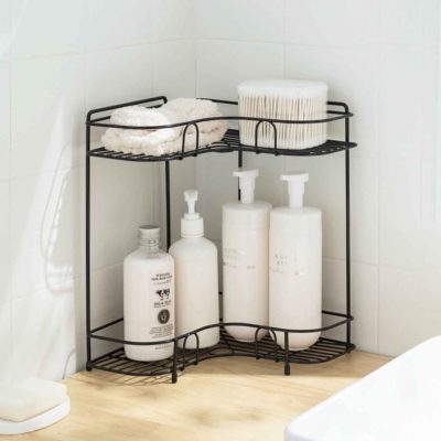 Rustic 2-Tier Corner Organizer Rack Bathroom Kitchen Countertop Table Organiser Style Degree Sg Singapore