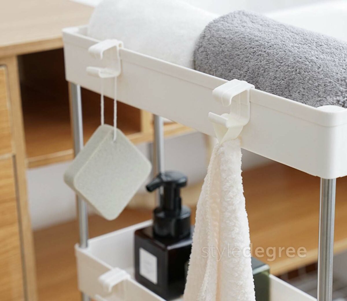 Luxe Storage Trolley Kitchen Bathroom Rack Roller Wheels Style Degree Sg Singpore