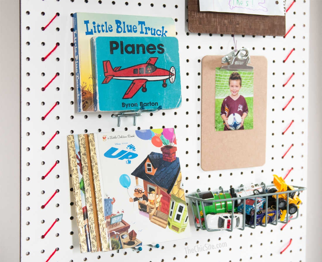 display books and toys on pegboard, pegboard for kids ideas, toy storage ideas, children's bedroom storage ideas, kids room organization ideas, Style Degree, Singapore, SG, StyleMag.