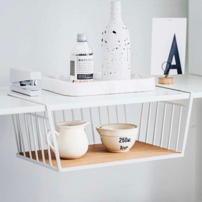 Scandinavian Spacious Under Cabinet Organizer Rack Kitchen Wardrobe Closet Style Degree Sg Singapore