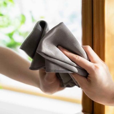 Anti-Scratch Mirror & Glass Cleaning Cloth (2pc Set) Window Stainless Steel Bathroom Kitchen Cleaning Accessories Style Degree Sg Singapore