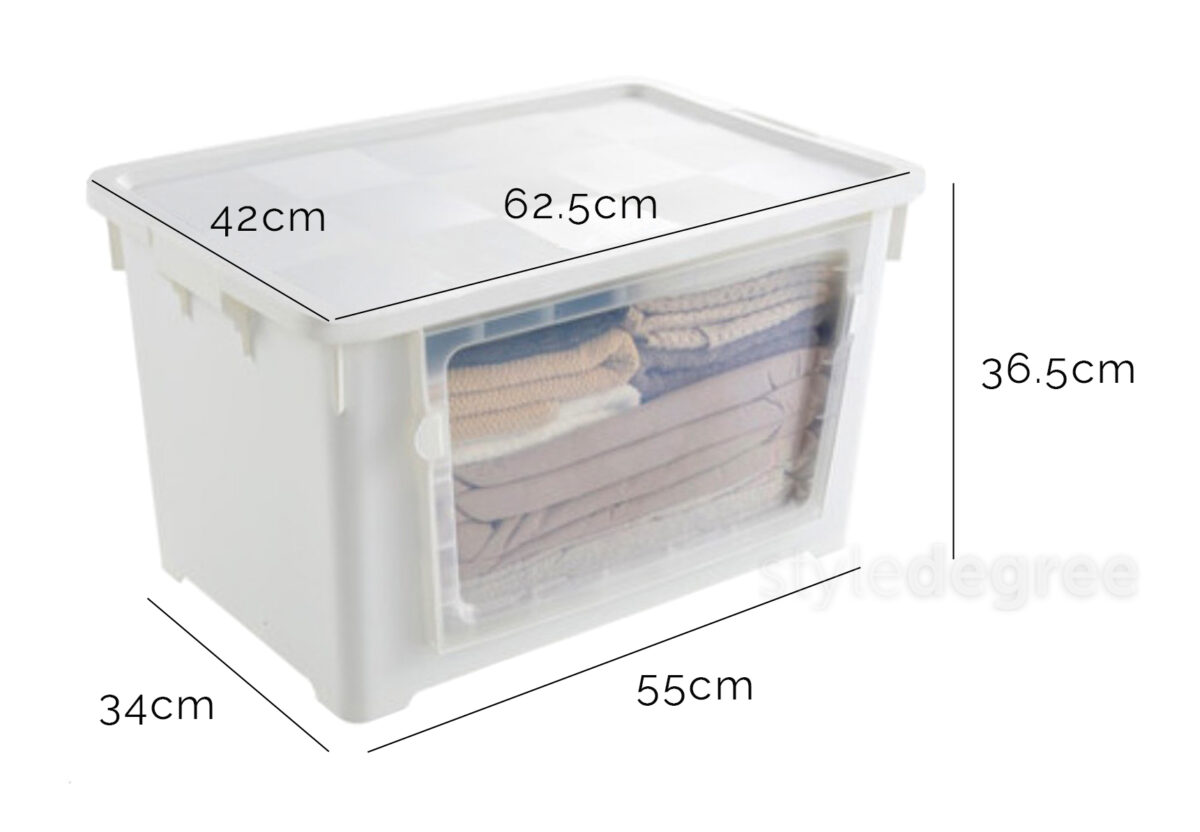 2-Way Opening Storage Box (With Wheels) Top Front Container Holder Style Degree Sg Singapore