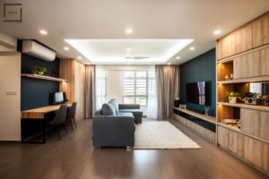 Blue Accent Wall, Living Room, Study Area, Style Degree, Singapore, SG, StyleMag