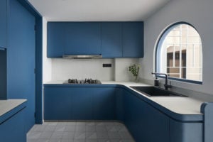 Blue Kitchen, Blue Kitchen Cabinets, Minimalist Kitchen, Style Degree, Singapore, SG, StyleMag