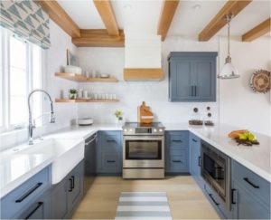 Blue Kitchen Cabinets, Slate Blue, Beach Themed Kitchen, Style Degree, Singapore, SG, StyleMag