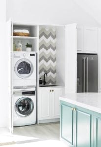 Stack Front Opening Washers & Dryers, Service Yard Laundry Room Ideas, Maximise Space, Style Degree, Singapore, SG, StyleMag