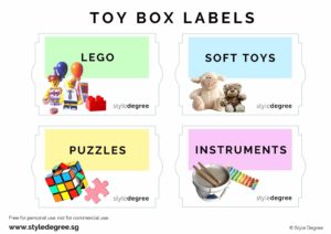 Toy Bin Label, Organizing With Kids, Printable Style Degree, Singapore, SG, StyleMag