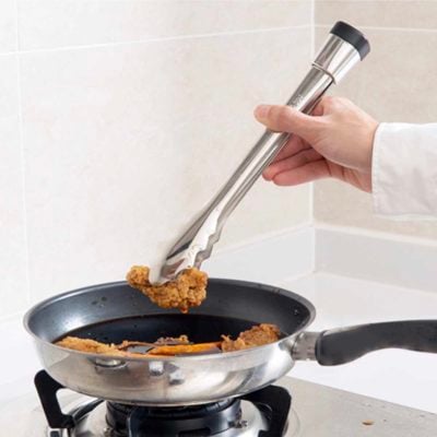 Self-Standing Stainless Steel Tongs