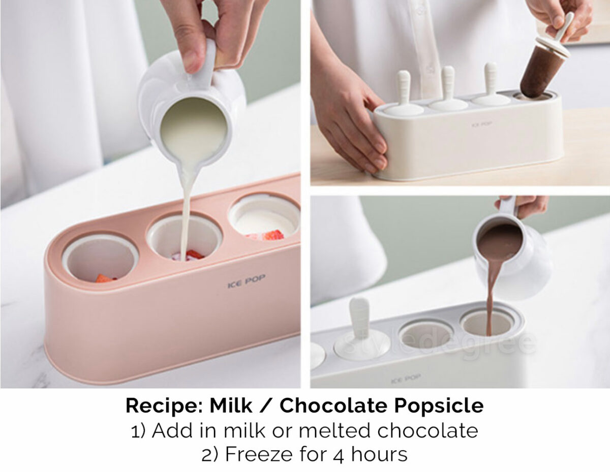 Pastel Silicone Popsicle Maker Mold Ice Tray Holder Freezer Fridge Ice Cream Style Degree Sg Singapore