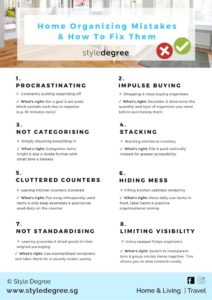 Organizing Mistakes Summary Infographic, Organizing Mistakes, Home Organization, Style Degree, Singapore, SG, StyleMag