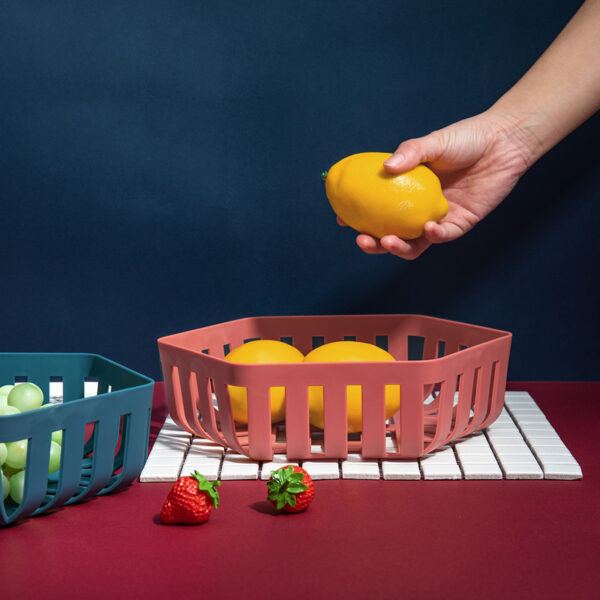 Eclectic Hexagon Fruit Basket Food Container Holder Dining Living Room Kitchen Style Degree Sg Singapore