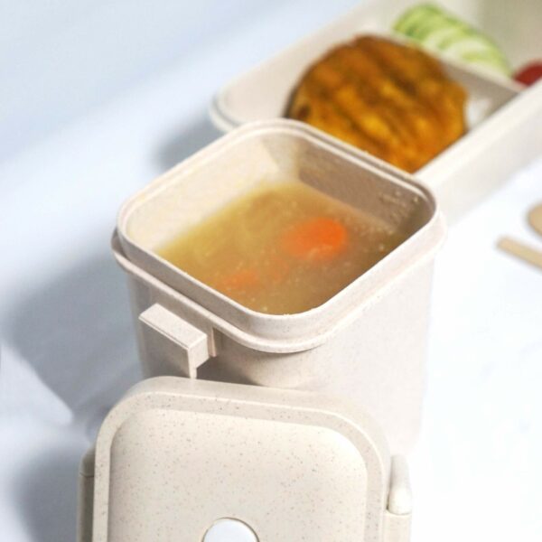Eco Wheat Straw Leak-proof Soup Container Lunch Box Holder Bento Style Degree Sg Singapore
