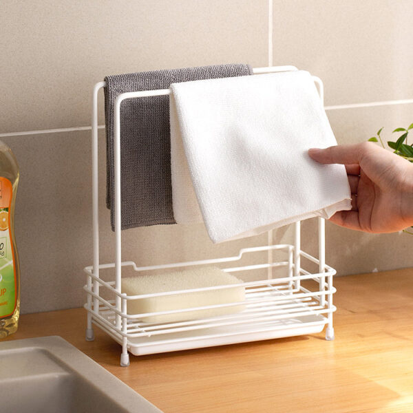 Grande Kitchen Sponge Towel Holder (With Tray) Kitchen Sink Basin Organisation Storage Style Degree Sg Singapore