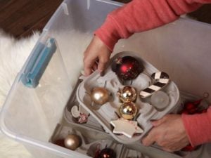 Use beverage cartons to store Christmas ornaments, DIY ornament storage solution, ornament storage idea with divider, DIY ornament storage, Style Degree, Singapore, SG, StyleMag.
