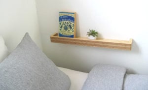Wall shelves as bedside table, space-saving bedroom ideas, small HDB room ideas, HDB BTO room decor, space-saving ideas, Style Degree, Singapore, SG, StyleMag.
