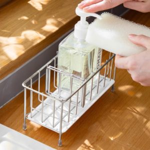 Stainless Steel Sponge Soap Sink Organizer Kitchen Basin Holder