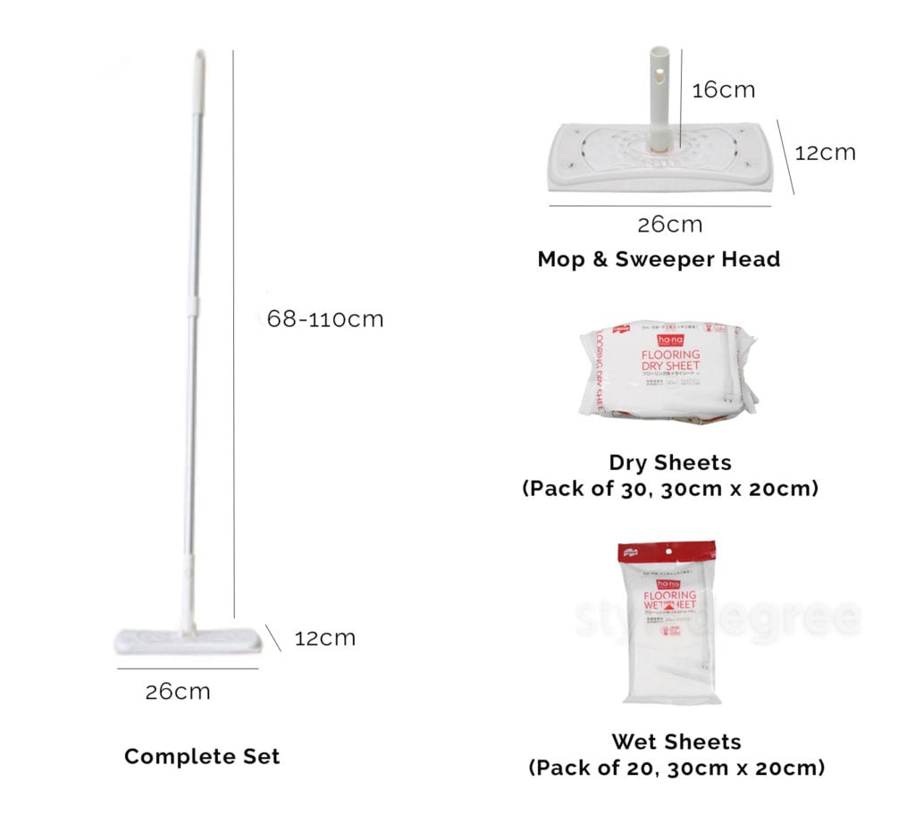 Pristine 180º Floor Wiper Mop & Sweeper Cleaning Tools Style Degree