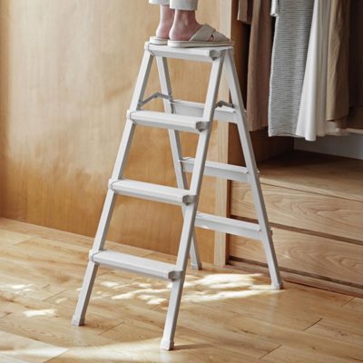 Aluminium Portable Home Ladder Foldable 3 and 4 Step Slim Style Degree Sg Singapore