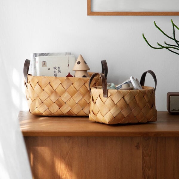 Rattan Storage Basket (With Handles) Box Container Keys Entryway Style Degree Sg Singapore