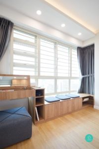 Bay window seats with storage, bay window storage ideas, smart storage solutions for small homes, organizing small home ideas, unique storage ideas, Style Degree, Singapore, SG, StyleMag.