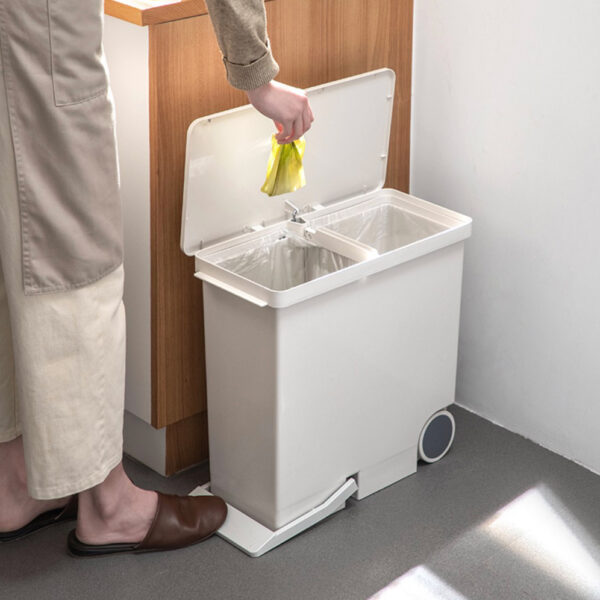 Slim Rollable Step Pedal Dustbin Kitchen Bathroom Recycling Separate Style Degree Sg Singapore