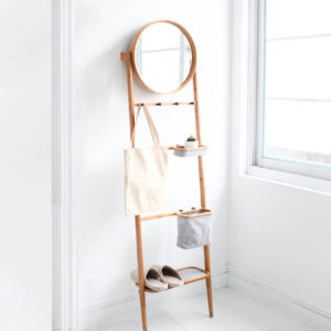 Gaia Ladder Storage Rack With Mirror Entryway Wall Home Decor Style Degree Sg Singapore