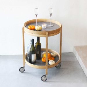Gaia Bar Cart With Detachable Tray Rolling Trolley Wheels Coffee Table Living Room Kitchen Style Degree Sg Singapore