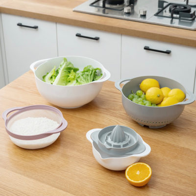Multi-Purpose Nesting Colander With Sieve & Juicer Baking Mixing Bowl Style Degree Sg Singapore