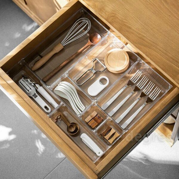 Clarity Customisable Drawer Organizer Clear Storage Box Utensils Holder Kitchen Style Degree Sg Singapore