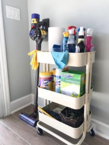 Cleaning cart hack, portable cleaning caddy on wheels, how to use a rolling cart, foldable cleaning cart, Style Degree, Singapore, SG, StyleMag.