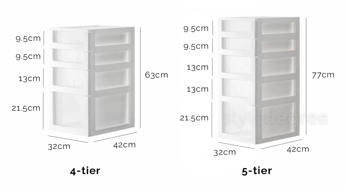 Multi-Tier Plastic Drawer Storage Box Unit Kids Children Toys Books Style Degree Sg Singapore