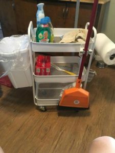 Use trolley cart as a cleaning cart, portable cleaning caddy on wheels, organize cleaning supplies in storage cart, how to organize a rolling cart, Style Degree, Singapore, SG, StyleMag.