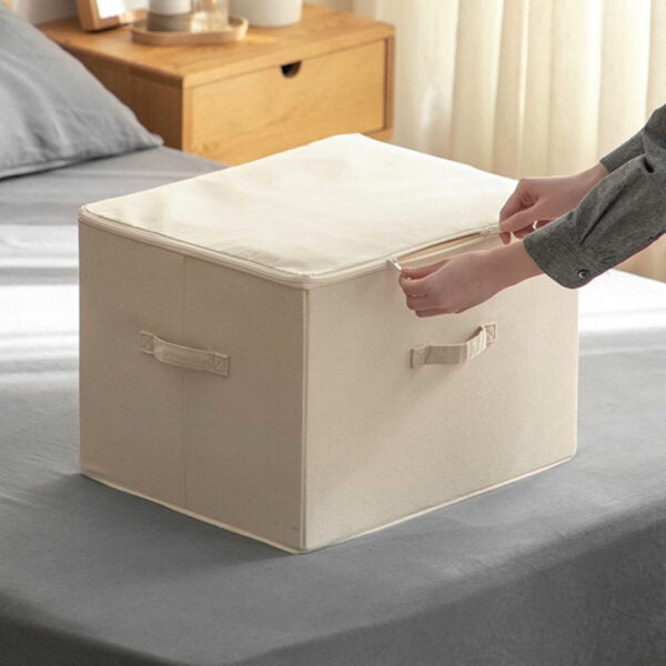 Canvas Collapsible Storage Box Bedding Quilt Clothes Storage Bag Holder Container Style Degree Sg Singapore