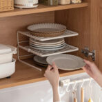 Grande Plate & Bowl Stackable Organizer Rack Dinnerware Kitchen Cabinet Plates Bowls Holder Style Degree Sg Singapore