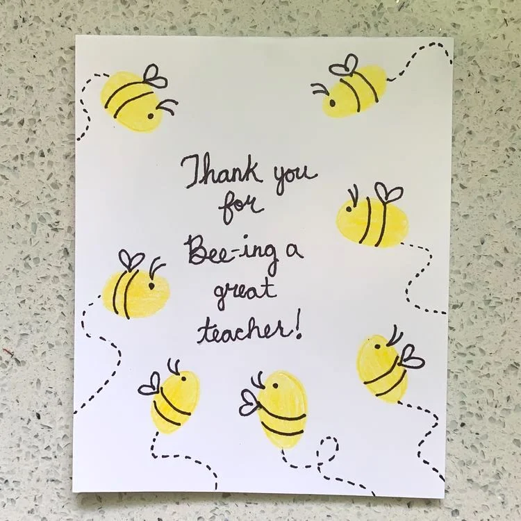 Fingerprint teachers day card design