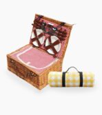Retro Rattan Picnic Basket Set (With Cooler)