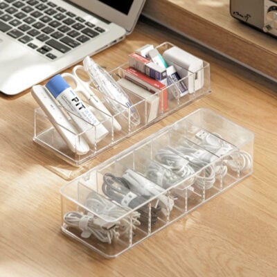 Clarity Cable Storage Box With Dividers Drawer Holder Wire Cables Style Degree Sg Singapore