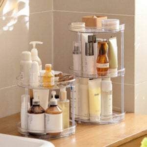 Clarity Multi-Tier Lazy Susan Cosmetic Makeup Vanity Table Storage Organizer Rotating Holder Style Degree Sg Singapore