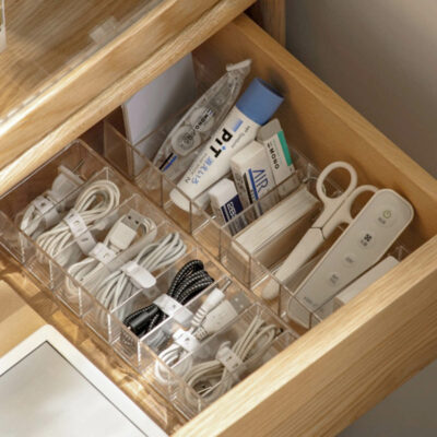 Clarity Cable Storage Box With Dividers Drawer Holder Wire Cables Style Degree Sg Singapore