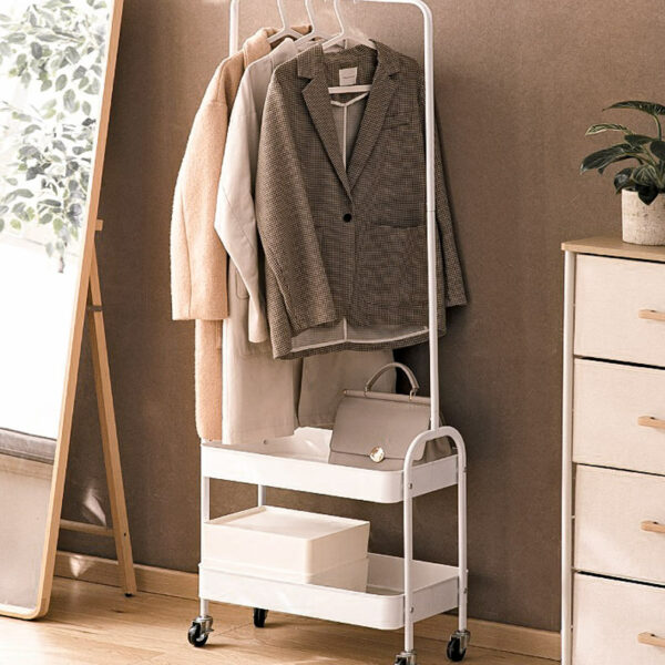 Grande Open Wardrobe (With Wheels) Clothes Rack Bedroom Rollable Garment Rack With Shelves Clothes Rack Children's Garment Rack Style Degree Sg Singapore