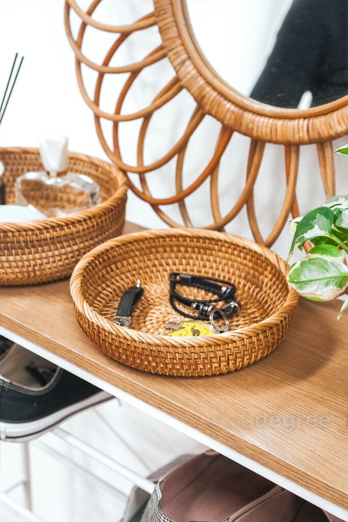 Rattanly Fruit & Keys Basket Hall Entryway Living Sitting Area Holder Storage Essentials Organizer Bohemian Coastal Exotic Traditional Modern Country Rustic Style Degree Sg Singapore