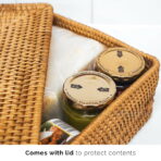 Rattanly Storage Basket (With Lid) Living Bathroom Kitchen Bedroom Versatile Large Box Set Of 3 Front Handle Decorative Bin Bohemian Coastal Exotic Traditional Modern Natural Country Rustic Rural Style Degree Sg Singapore