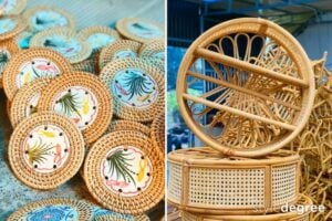 Rattan coasters, Rattan wall shelf, Handwoven rattan items, Style Degree, Singapore, SG, StyleMag.