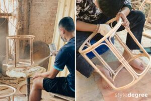 Spraying rattan table, Treating rattan table, Weaving rattan table, Style Degree, Singapore, SG, StyleMag.