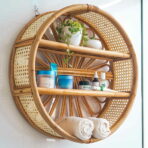 Rattanly 2-tier Round Wall Shelf Living Bathroom Bedroom Entryway Decor Accessory Large Circular Organizer Handmade Bohemian Coastal Exotic Traditional Oriental Vintage Style Degree Sg Singapore