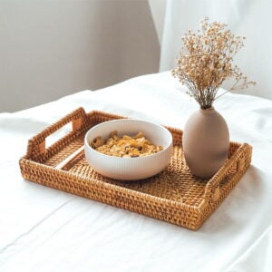 Rattanly Serving Tray Living Bathroom Dining Decor Organizer Handmade Coastal Bohemian Exotic Rectangle Large Holding Storage Style Degree Sg Singapore