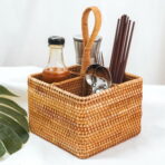 Rattanly Utensils Caddy Basket Hall Entryway Living Kitchen Dining Outdoor Organizer Storage Holder Decorative Handmade Bohemian Coastal Exotic Traditional Modern Natural Country Style Degree Sg Singapore