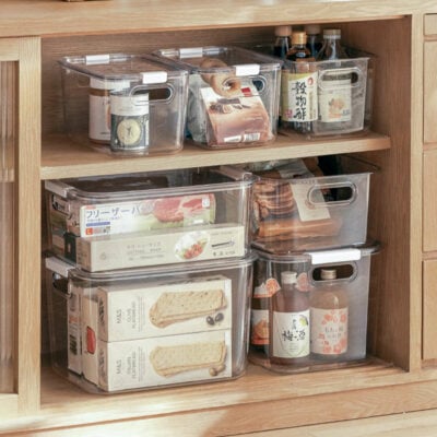 Simple Clear Storage Box (With Lid) Kitchen Home Organizer Essentials Store Bin Secure Lock Stackable Containers Cabinet Shelves Style Degree Sg Singapore