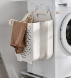 Collapsible Portable Hanging Laundry Basket Versatile Extendable Wall Mount Multipurpose Bag Bathroom Clothing Towels Hangers Clothes Peg Storage Organizers Home Essentials Style Degree Sg Singapore