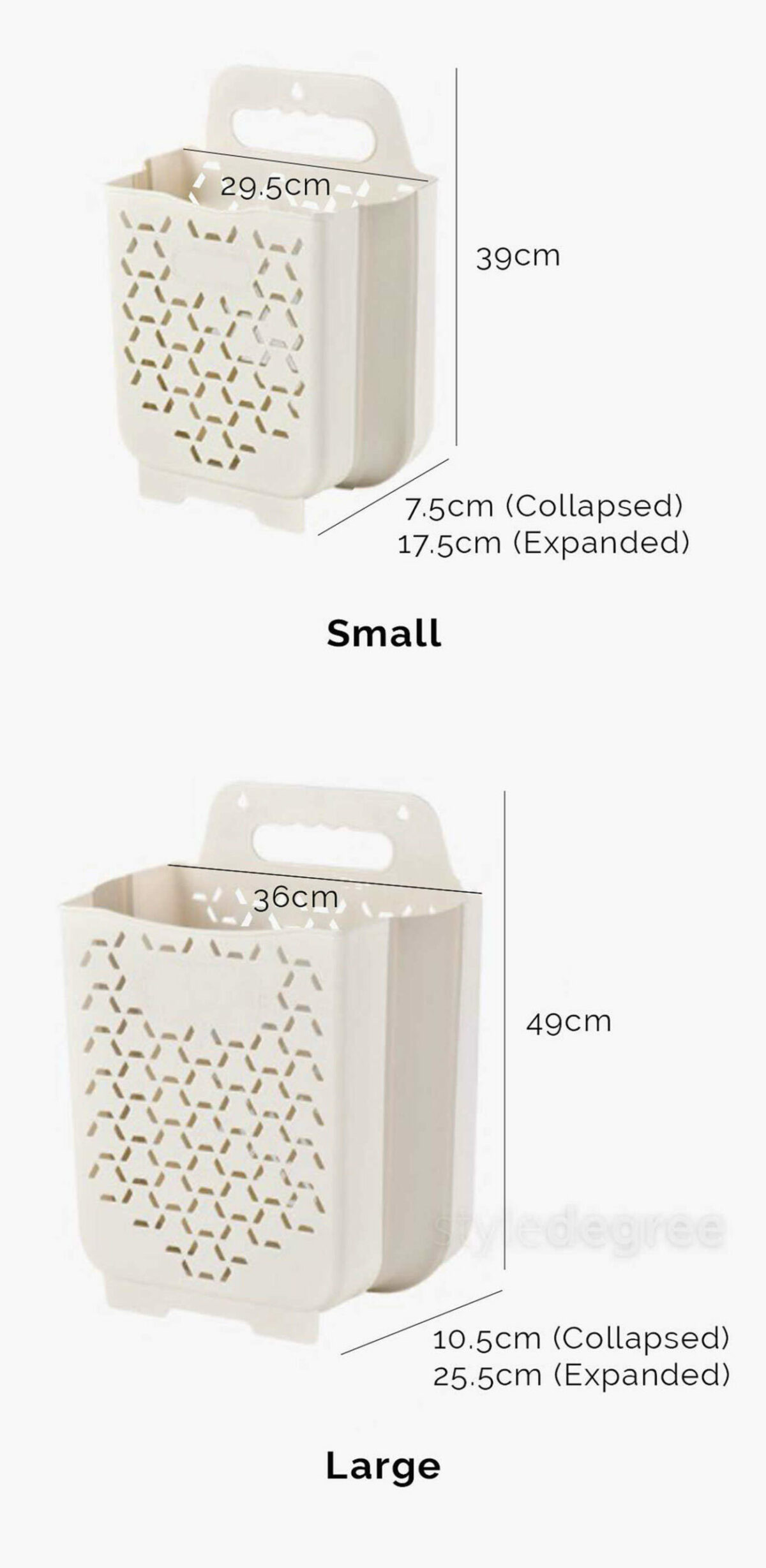 Collapsible Portable Hanging Laundry Basket Versatile Extendable Wall Mount Multipurpose Bag Bathroom Clothing Towels Hangers Clothes Peg Storage Organizers Home Essentials Style Degree Sg Singapore